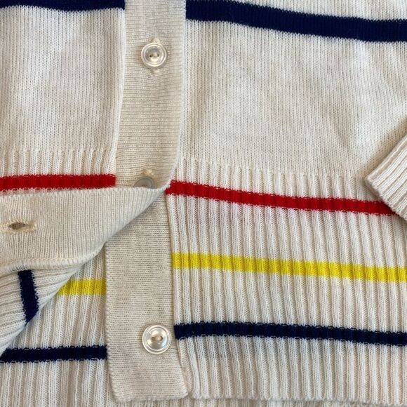 Vintage 50s 60s White Wool Button-down - Picture 4 of 13